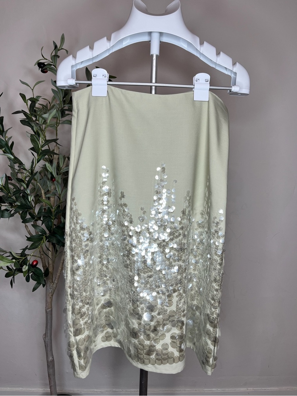 Paloma Wool Cream Sequin Midi Skirt - Picture 2 of 6